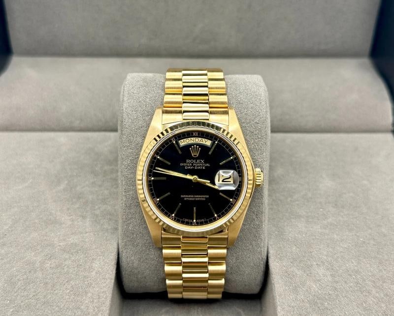Rolex Day Date President 18038 36mm Black Dial 18K Yellow Gold - 2