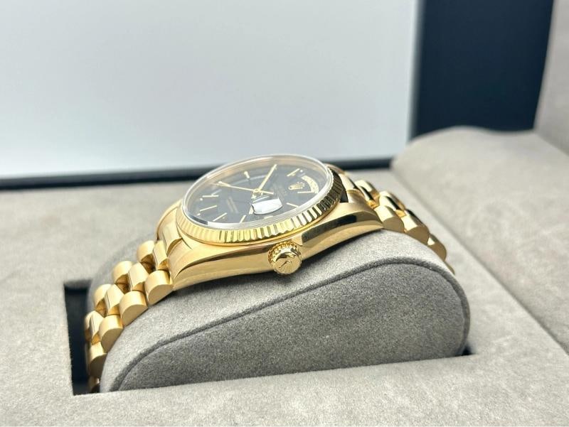 Rolex Day Date President 18038 36mm Black Dial 18K Yellow Gold - 4