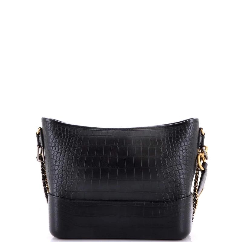 Chanel Gabrielle Hobo with Logo Handle Crocodile Embossed Calfskin Medium - 4