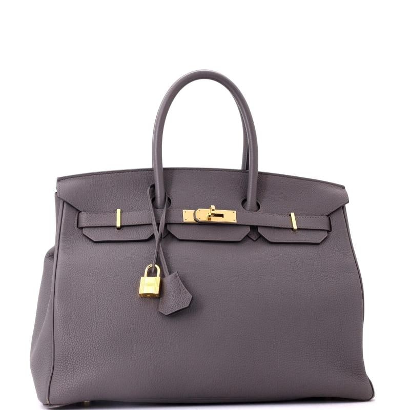 Hermes Birkin Handbag Grey Togo with Gold Hardware 35 - 2