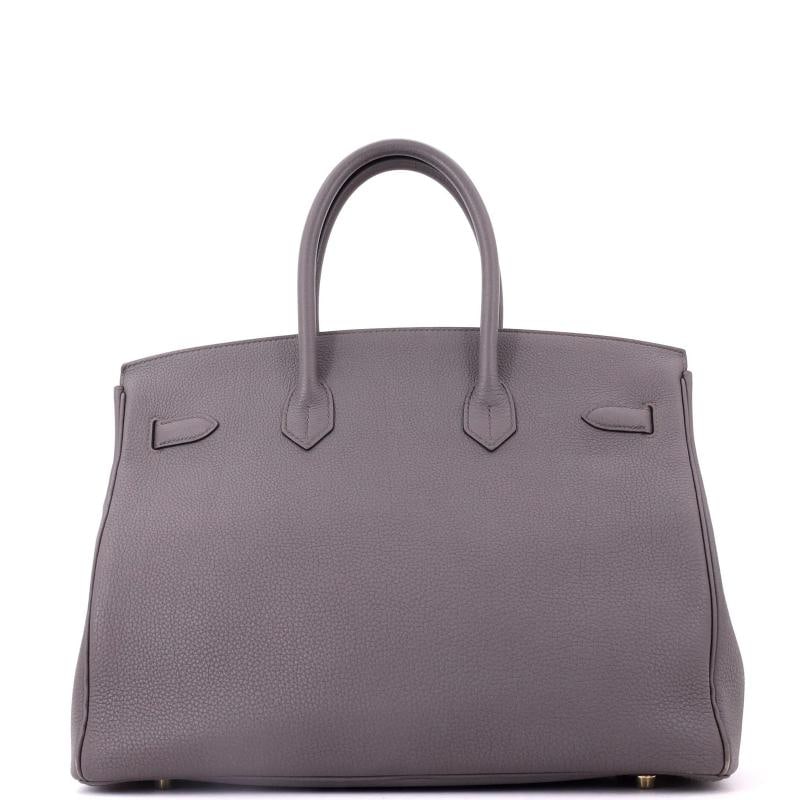 Hermes Birkin Handbag Grey Togo with Gold Hardware 35 - 3