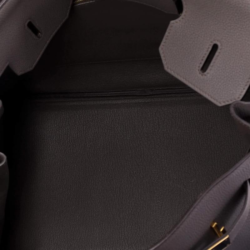 Hermes Birkin Handbag Grey Togo with Gold Hardware 35 - 5