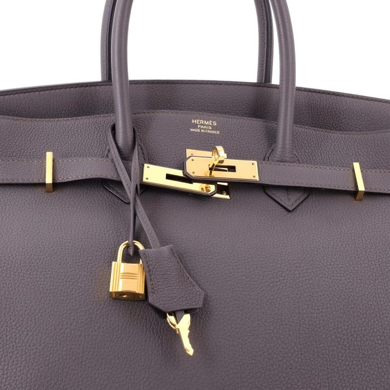 Hermes Birkin Handbag Grey Togo with Gold Hardware 35 - 6