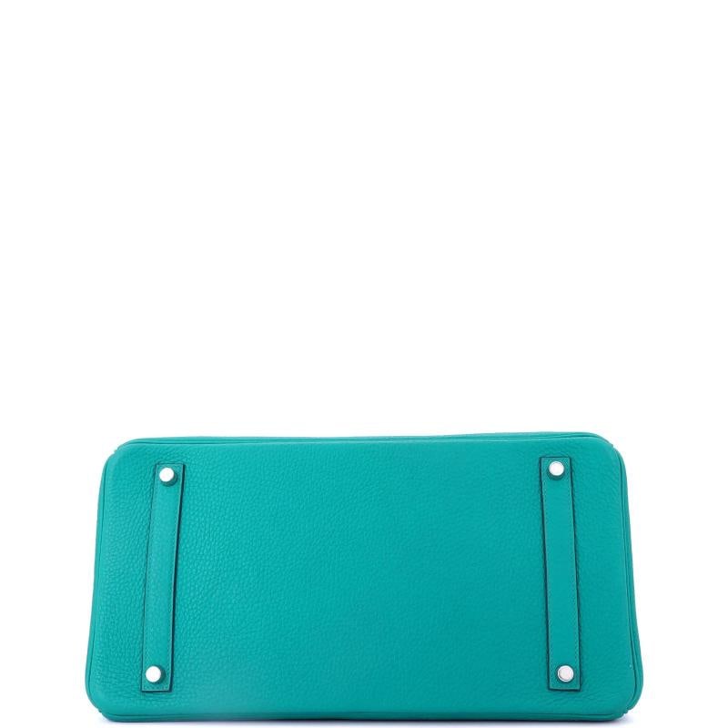 Hermes Birkin Handbag Blue Togo with Palladium Hardware 35 - 5