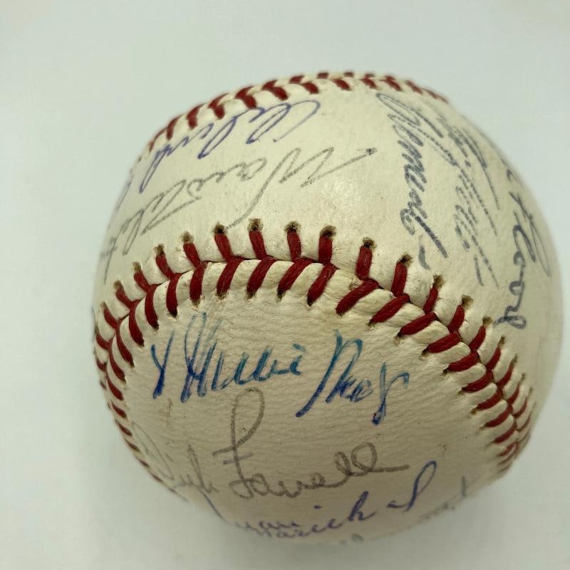 1964 All Star Game Team Signed Baseball Roberto Clemente Willie Mays Koufax PSA - 9