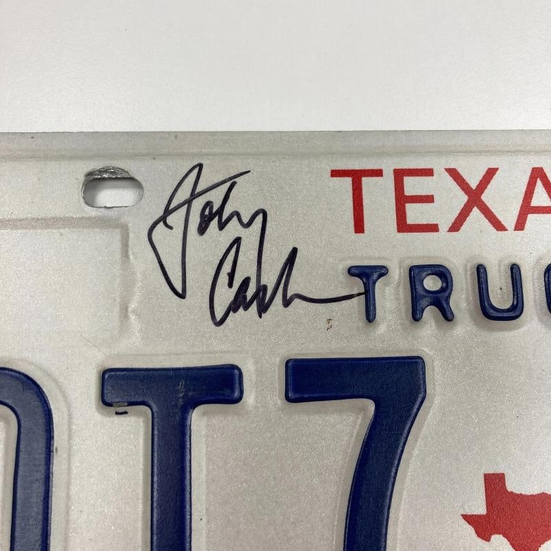 Johnny Cash Signed Autographed Texas License Plate PSA DNA COA - 2