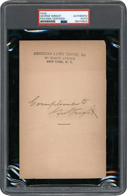 George Wright Signed Autographed Sheet Baseball Hall Of Fame Dec. 1937: Sport: Baseball,Player: George Wright,Signed: Yes,Original/Reprint: Original,Autograph Authentication: Professional Sports Authenticator (PSA),Product: Index Card,Country of Origin: United States