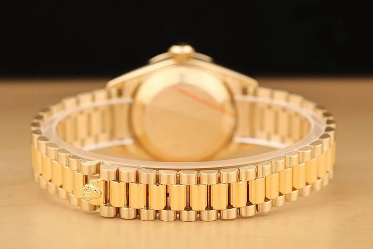 ROLEX DATEJUST 69068 18K YELLOW GOLD FACTORY RUBY DIAMOND PRESIDENT WATCH - 7