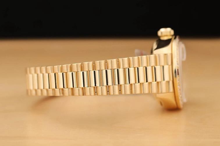 ROLEX DATEJUST 69068 18K YELLOW GOLD FACTORY RUBY DIAMOND PRESIDENT WATCH - 9