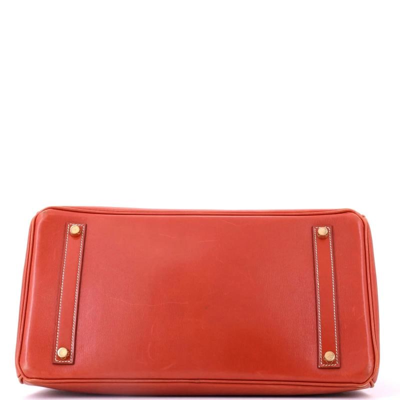 Hermes Birkin Handbag Orange Box Calf with Gold Hardware 35 - 4