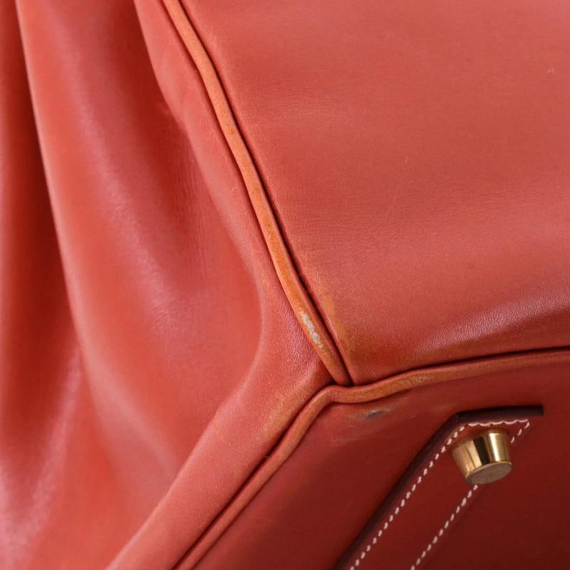 Hermes Birkin Handbag Orange Box Calf with Gold Hardware 35 - 7