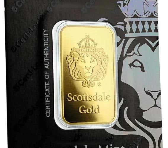 1 oz .9999 Gold Bar by Scottsdale Mint in Certi-LOCK COA #A389 - 5