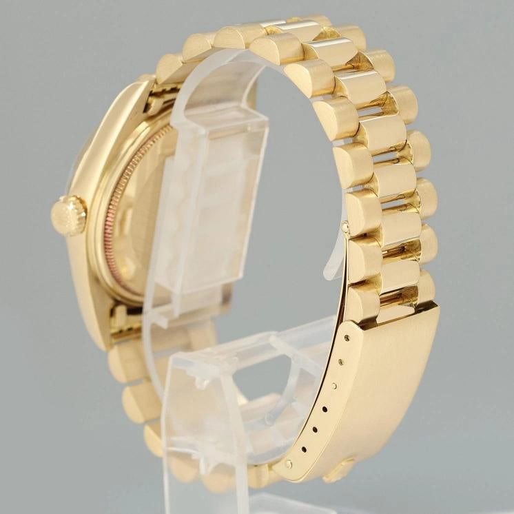 Rolex DateJust 36mm 1601 Yellow Gold President Champagne Pie Pan Stick Watch Box - 4