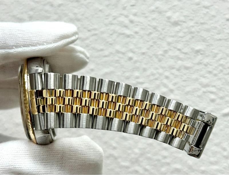 Rolex Datejust 16013 36mm Factory Silver Diamond Dial 18K Yellow Gold Steel - 4