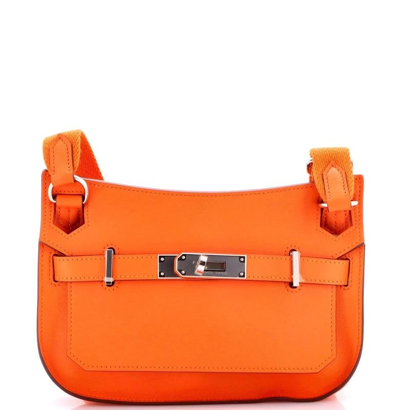Hermes Jypsiere Bag Swift Mini: Condition: Pre-owned - Excellent,Brand: Hermes,Exterior Material: Leather,Style: Cross Body Bags,Exterior Color: Orange,Department: Women,Size: Mini,Accessories: Dust Bag Condition: Great. Exterior: