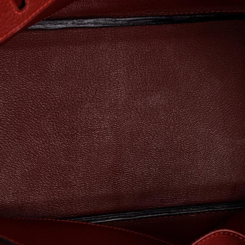 Hermes Birkin Handbag Red Clemence with Palladium Hardware 30 - 7