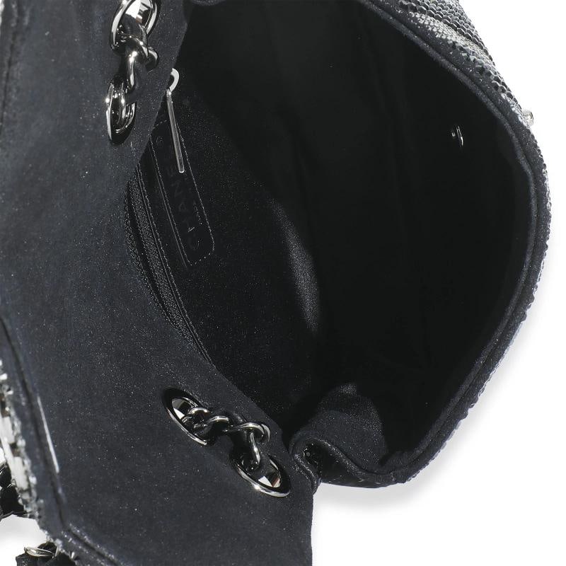 Chanel Black Strass CC Chevron Mini Flap Bag - 2