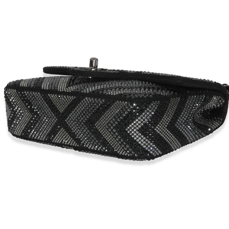 Chanel Black Strass CC Chevron Mini Flap Bag - 7