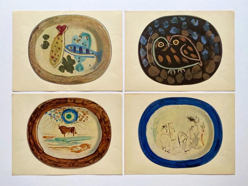 "CERAMICS BY PICASSO" RARE 1950 1ST ED MCM LITHOGRAPH PRINTS PORTFOLIO SET OF 14 - 9