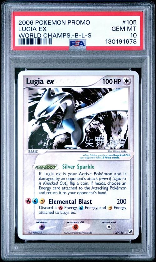 2006 POKEMON WORLD CHAMPIONSHIPS PROMO B-L-S #105 LUGIA EX PSA 10: Condition: Graded - PSA 10: Professionally graded ,Graded: Yes,Set: 2006 POKEMON WORLD CHAMPIONSHIPS PROMO,Game: PokÃƒÂ©mon TCG,Character: LUGIA EX,Card Name: LUGIA EX,Grade: 10,Pr