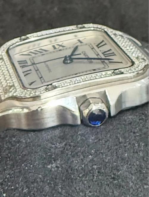 CARTIER MEDIUM SANTOS STAINLESS FACTORY DIAMOND BEZEL (2022) Ref. W4SA0005 - 4