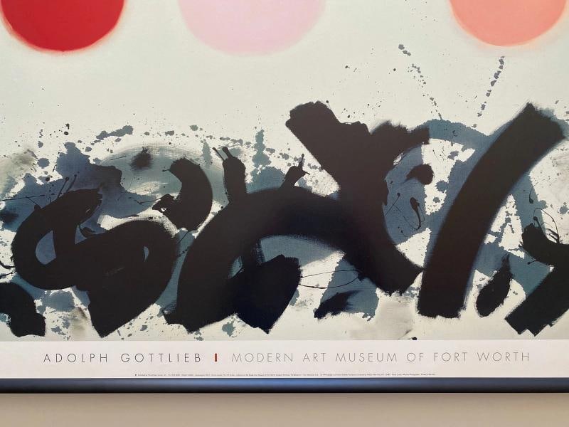 ADOLPH GOTTLIEB RARE 1998 LITHO PRINT FRAMED MODERNIST POSTER " APAQUOGUE " 1961 - 10