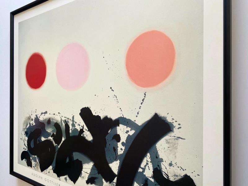 ADOLPH GOTTLIEB RARE 1998 LITHO PRINT FRAMED MODERNIST POSTER " APAQUOGUE " 1961 - 14