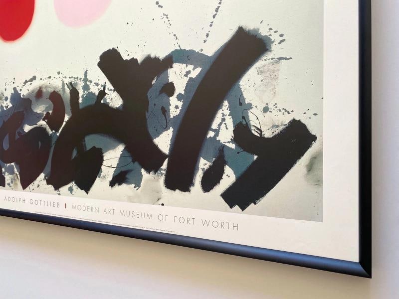 ADOLPH GOTTLIEB RARE 1998 LITHO PRINT FRAMED MODERNIST POSTER " APAQUOGUE " 1961 - 15