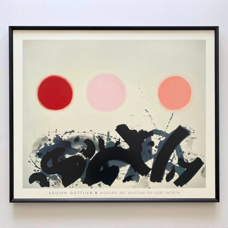 ADOLPH GOTTLIEB RARE 1998 LITHO PRINT FRAMED MODERNIST POSTER " APAQUOGUE " 1961 - 16