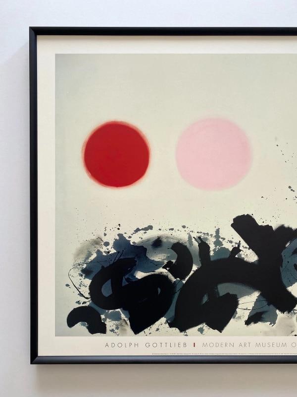 ADOLPH GOTTLIEB RARE 1998 LITHO PRINT FRAMED MODERNIST POSTER " APAQUOGUE " 1961 - 2
