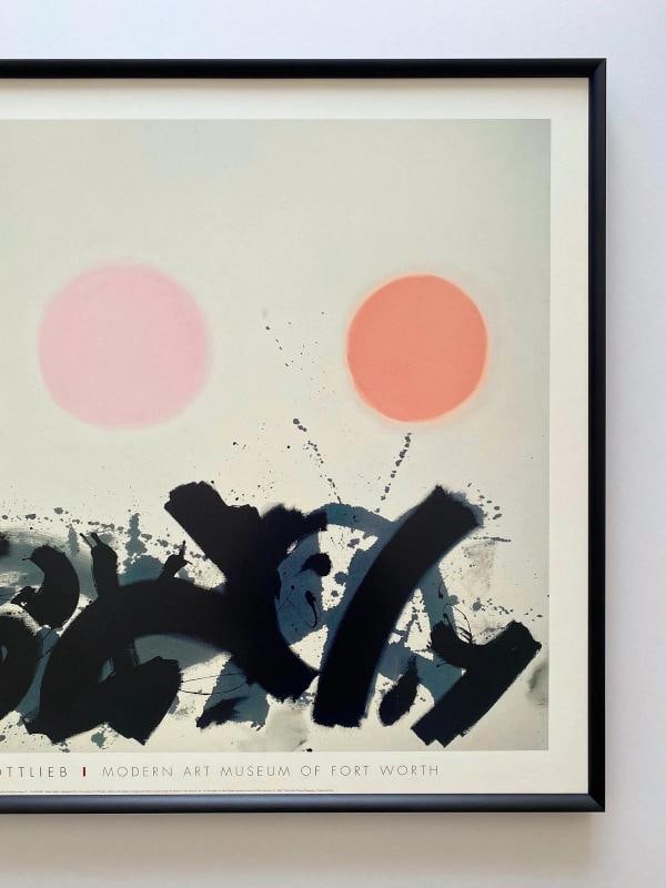 ADOLPH GOTTLIEB RARE 1998 LITHO PRINT FRAMED MODERNIST POSTER " APAQUOGUE " 1961 - 3