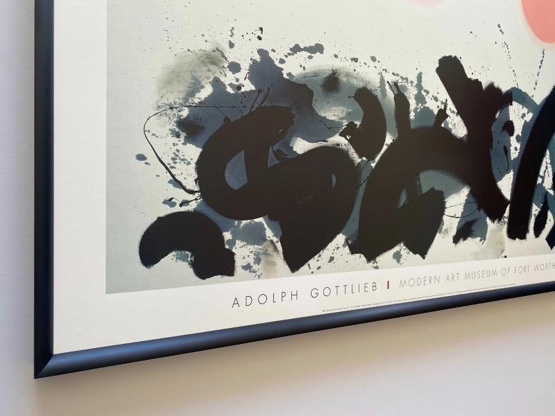 ADOLPH GOTTLIEB RARE 1998 LITHO PRINT FRAMED MODERNIST POSTER " APAQUOGUE " 1961 - 9