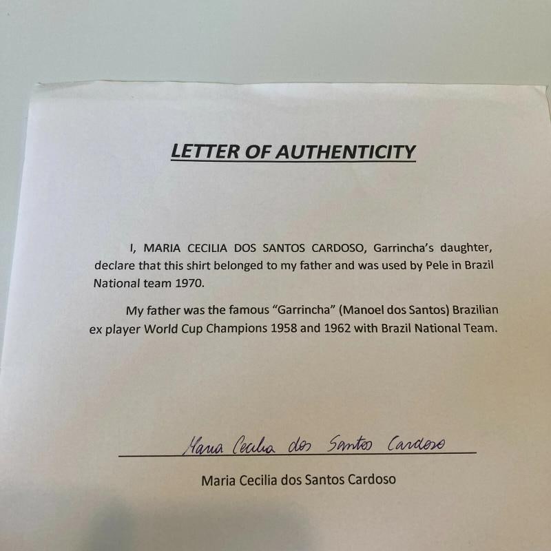 Pele Game Used 1970 Brazil National Soccer Jersey With Sports Investors COA - 10