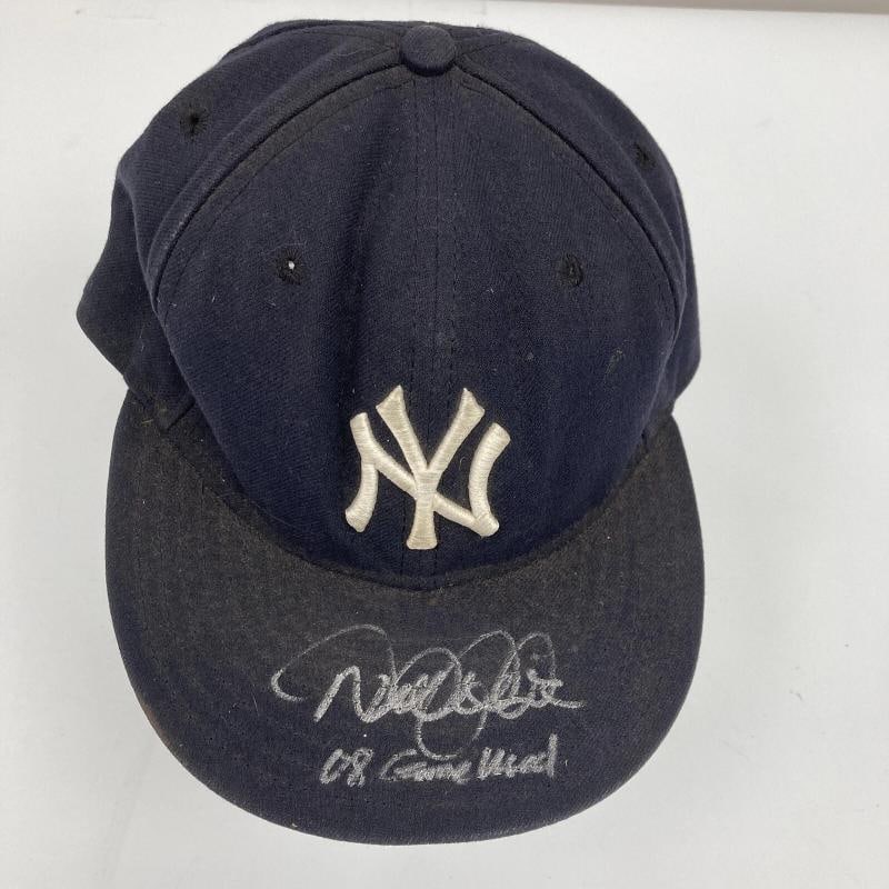 Derek Jeter Signed 2008 Game Used New York Yankees Baseball Hat JSA & Steiner - 2