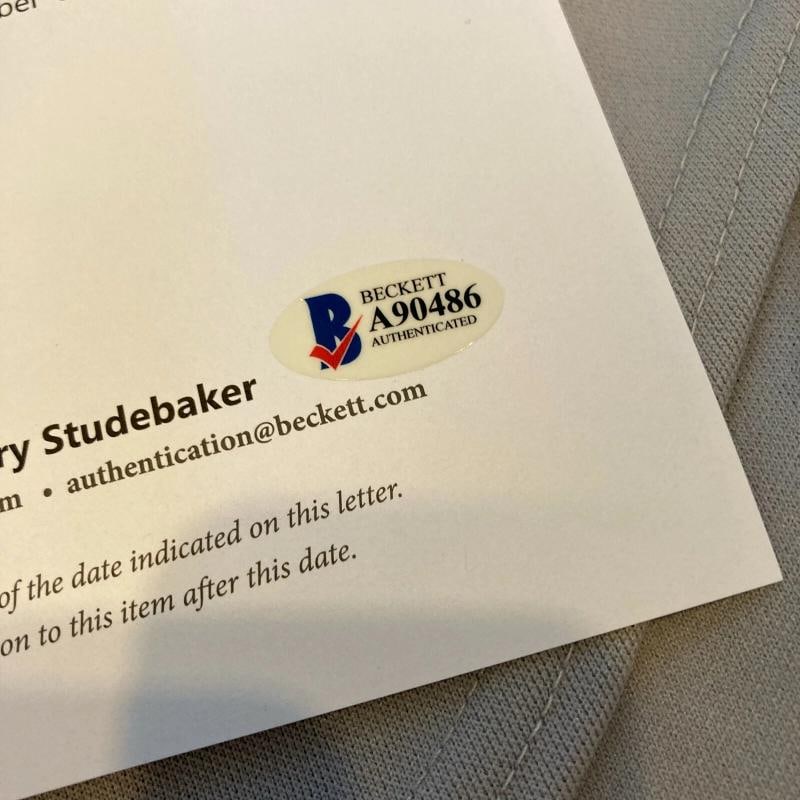 Mickey Mantle 1956, 1957, 1962 MVP Signed New York Yankees Jersey Beckett COA - 4