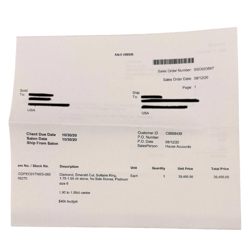 Harry Winston 1.91 ct Emerald Diamond Solitaire Engagement Ring - 6