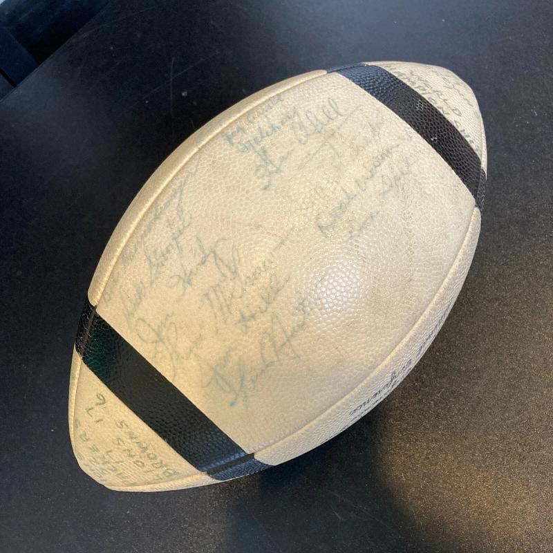 1952 Detroit Lions NFL Champs Team Signed Football W/ Tickets & Program JSA COA - 5