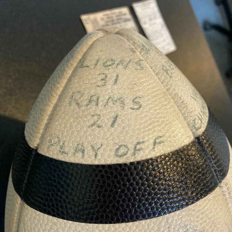 1952 Detroit Lions NFL Champs Team Signed Football W/ Tickets & Program JSA COA - 7