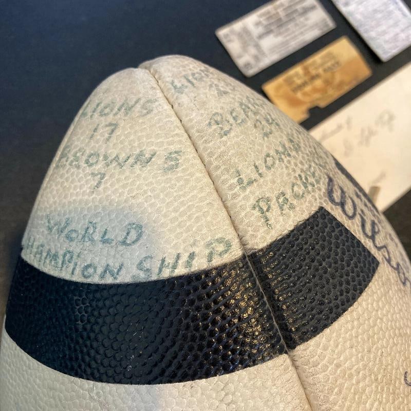 1952 Detroit Lions NFL Champs Team Signed Football W/ Tickets & Program JSA COA - 8