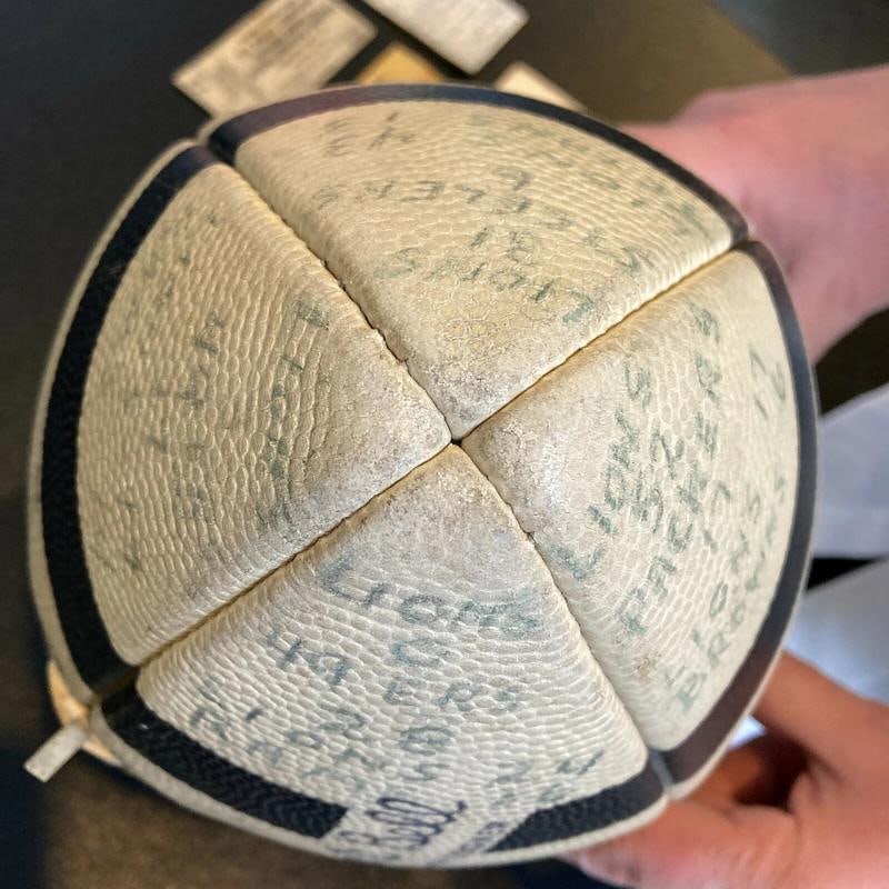 1952 Detroit Lions NFL Champs Team Signed Football W/ Tickets & Program JSA COA - 9