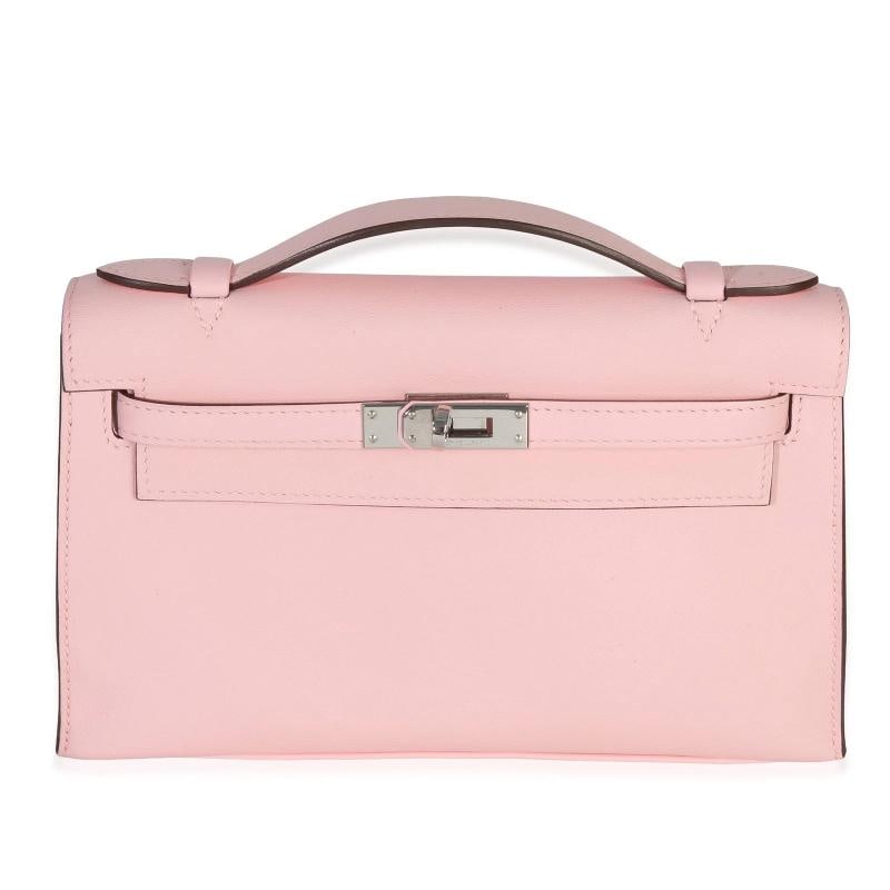 HermÃƒÂ¨s Rose Sakura Swift Kelly Pochette PHW: Condition: Pre-owned - Good,Country of Origin: France,Dimensions: 8.25 x 4.75 x 2.25,Handbag Accessories: Box;Dustbag;Gift Ribbon;Care Booklet,Bag Width: 8.25 in,Bag Depth: 2.25 in,Bag Height: 4.75