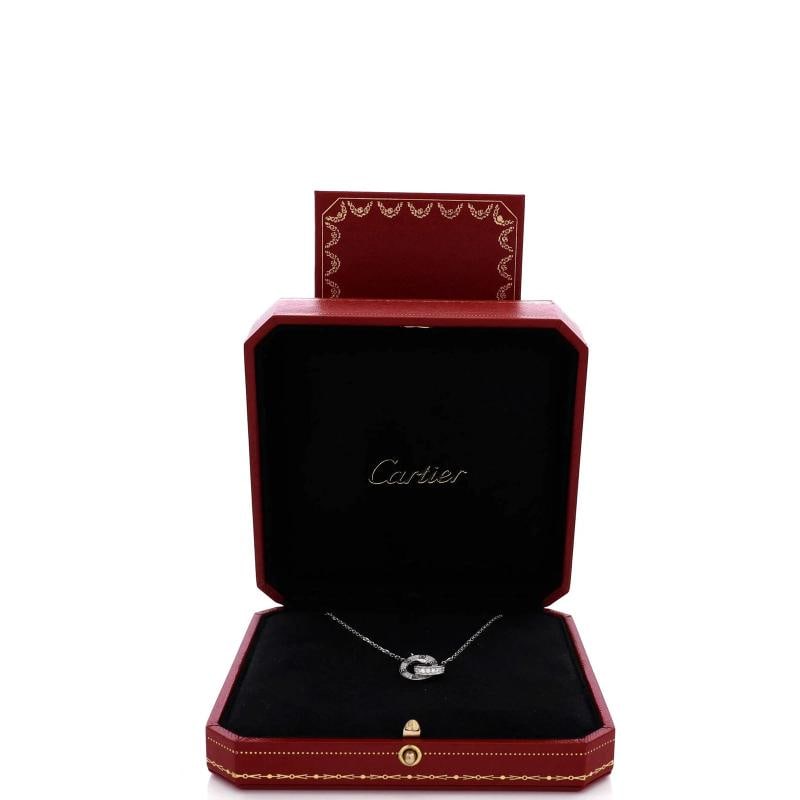 Cartier Love Interlocking Pave Necklace 18K White Gold and Diamonds - 2