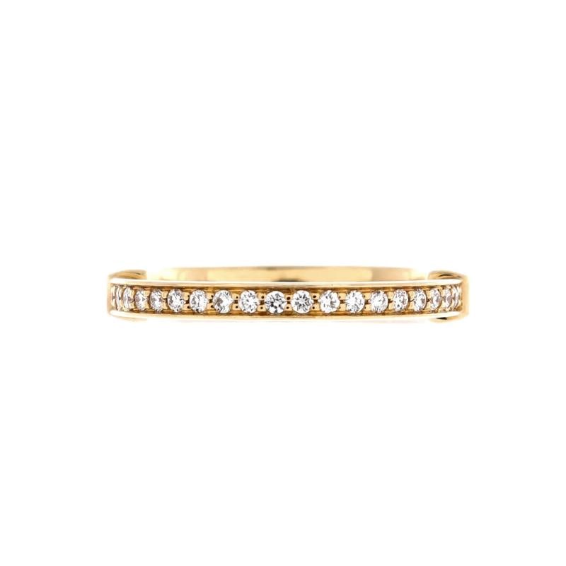 Tiffany & Co. Lock Ring 18K Yellow Gold with Pave Diamonds: Measurements: Size: 5, Width: 2.95 mm . Condition: Pre-owned - Good,Brand: Tiffany & Co.,Main Stone: Unknown,Metal: 18K Yellow Gold,Metal Purity: 18K,Ring Size: 5,Type: Ring,Color: Yellow Gold,Style: