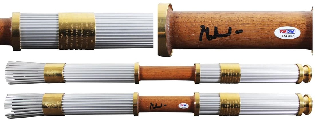 Muhammad Ali Signed 1996 Atlanta Olympics Replica Olympic Torch PSA/DNA: Product: Not Available,Player: Muhammad Ali,Sport: Boxing,Original/Reprint: Original,Autograph Authentication: PSA,PRODUCT_COA: PSA,PRODUCT_SIGNED_BY_NAME: Muhammad Ali,Country of Origin: United State