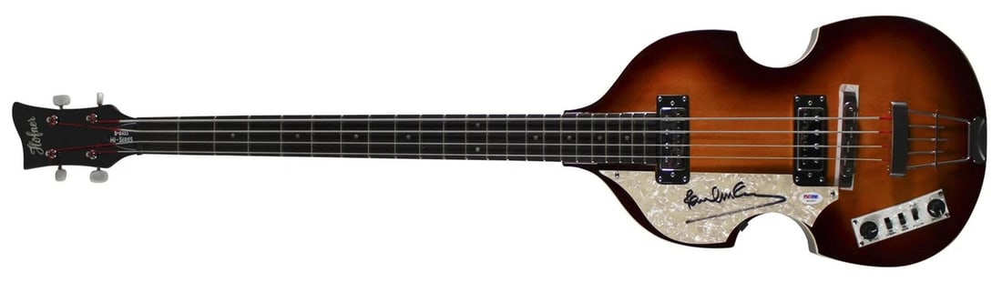 Paul McCartney The Beatles Signed Left Handed Hofner Violin Bass Guitar PSA/DNA - 3