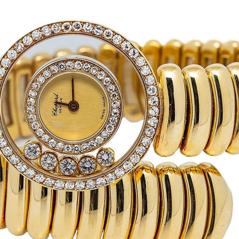 Chopard Happy Diamond Serpenti 4097 MINT 18k Yellow Champagne Dial Women's 24mm - 2