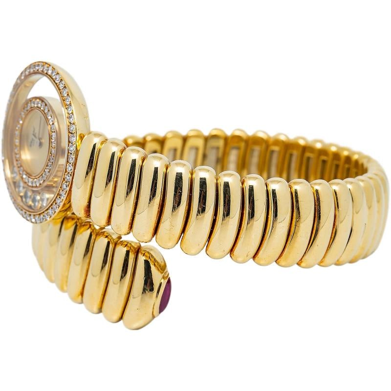 Chopard Happy Diamond Serpenti 4097 MINT 18k Yellow Champagne Dial Women's 24mm - 3