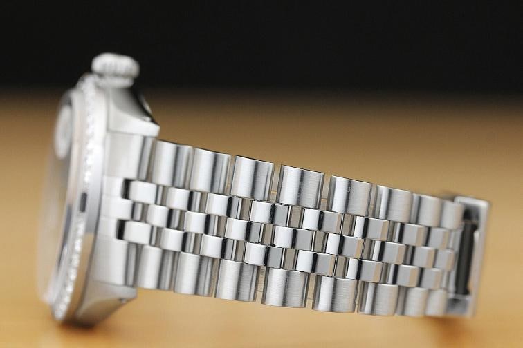 MENS ROLEX DATEJUST 1603 ICE BLUE DIAMOND DIAL 18K WHITE GOLD & STEEL WATCH - 5