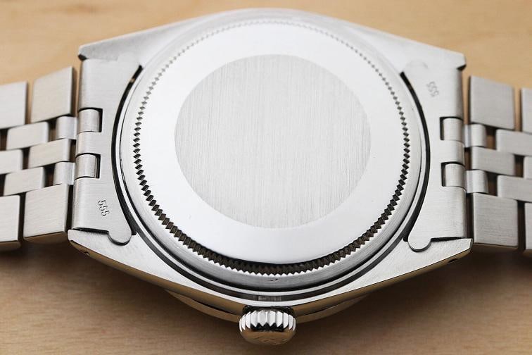 MENS ROLEX DATEJUST 1603 ICE BLUE DIAMOND DIAL 18K WHITE GOLD & STEEL WATCH - 7