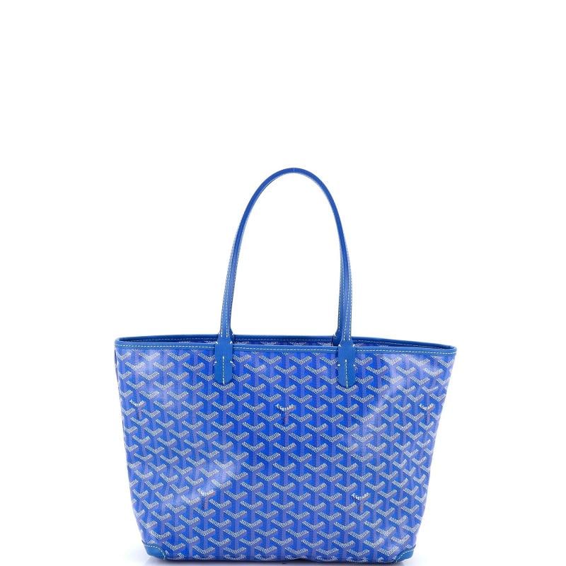 Goyard Artois Tote Coated Canvas PM: Condition: Pre-owned - Excellent,Brand: Goyard,Exterior Material: Canvas Coated,Style: Totes,Exterior Color: Blue,Department: Women,Size: Pm
